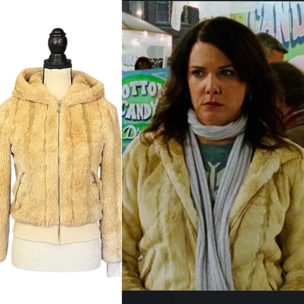 Vintage Juicy Couture Faux Fur Hoodie Coat ASO Lorelai Gilmore Girls - Picture 4 of 14
